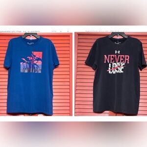 Under Armour Black and Blue Short Sleeve Tee with Bold Graphic (2).